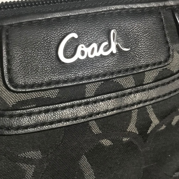 Coach Black Canvas Leather Wristlet Clutch - Picture 15 of 15